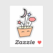 かわいい自然プラントポットビニールステッカー シール (シート)