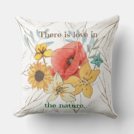かわいい自然水色フローラに愛がある クッション