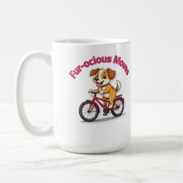 **かわいい自転車に乗った犬のイラスト** コーヒーマグカップ