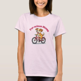**かわいい自転車に乗った犬のイラスト** Tシャツ