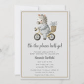 かわいい自転車の場所ベビーシャワーに行く 招待状 (正面)