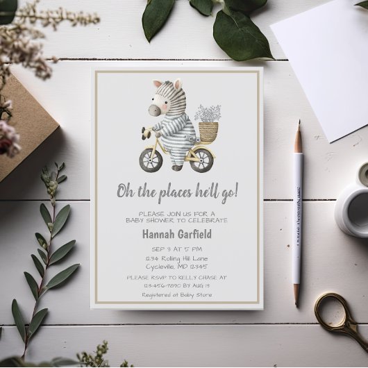 かわいい自転車の場所ベビーシャワーに行く 招待状
