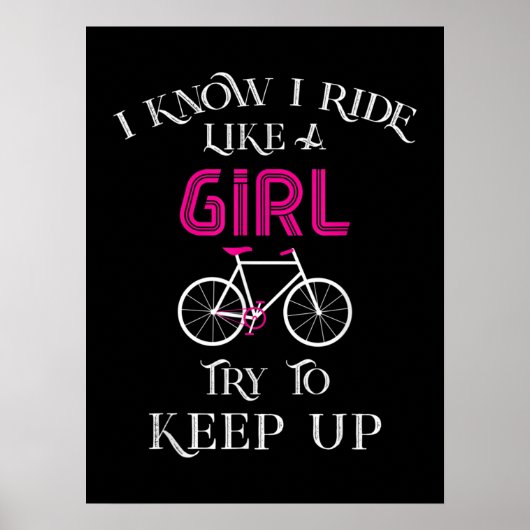 かわいい自転車の女性女性女性自転車乗り手 ポスター (正面)