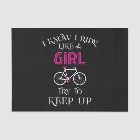 かわいい自転車の女性女性女性自転車乗り手 薄葉紙 (正面)