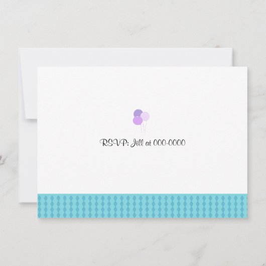 かわいい自転車の誕生日パーティーへの招待 招待状 (裏面)