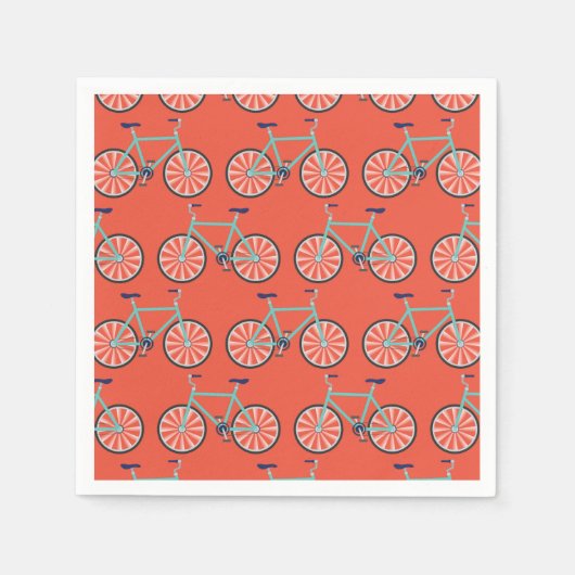 かわいい自転車キッズバイクバースデーパーティーサイクリング スタンダードカクテルナプキン (正面)