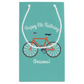 かわいい自転車キッズバイクバースデーパーティーサイクリング スモールペーパーバッグ (裏面)
