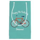 かわいい自転車キッズバイクバースデーパーティーサイクリング スモールペーパーバッグ (正面)