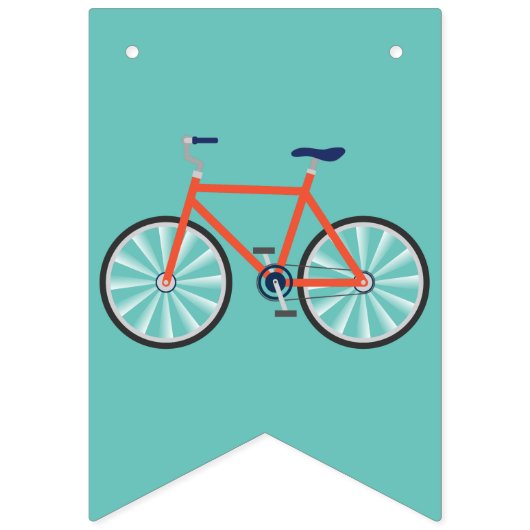 かわいい自転車キッズバイクバースデーパーティーサイクリング バンティングフラッグ (第1の旗)