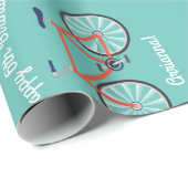 かわいい自転車キッズバイクバースデーパーティーサイクリング ラッピングペーパー (ロールコーナー)