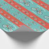 かわいい自転車キッズバイクバースデーパーティーサイクリング ラッピングペーパー (角)