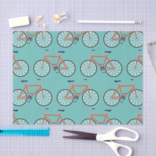かわいい自転車キッズバイクバースデーパーティーサイクリング 薄葉紙 (クラフト)