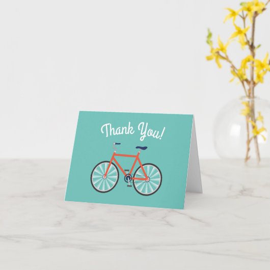 かわいい自転車キッズバイク誕生日ありがとう カード (黄色い花)