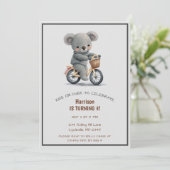 かわいい自転車パーティー動物第三誕生日 招待状 (スタンド正面)