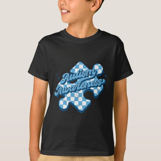 かわいい自閉症意識パズル自閉症ママパパガールB Tシャツ (正面)