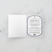 かわいい航海のいかりボウとストライプベビーシャワー 招待状 (内部)