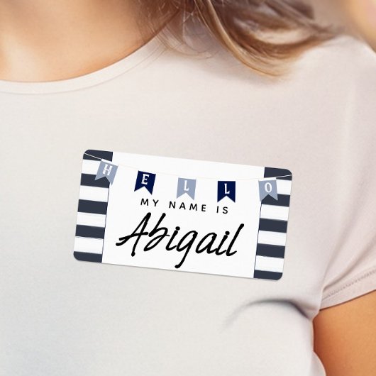 かわいい航海のこんにちは私の名前は名前タグシール ラベル