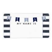 かわいい航海のこんにちは私の名前は名前タグシール ラベル (正面)