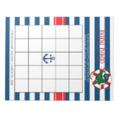 かわいい航海のアリゲーターベイビーシャワービンゴゲーム ノートパッド (正面)