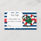 かわいい航海のアリゲーターベビシャワーブックラッフル エンクロージャーカード (正面)