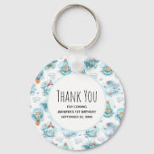 かわいい航海のクジラの水彩柄ありがとう キーホルダー (正面)