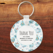 かわいい航海のクジラの水彩柄ありがとう キーホルダー (正面)