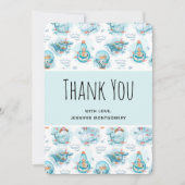 かわいい航海のクジラの水彩柄ありがとう サンキューカード (正面)