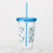 かわいい航海のクジラの水彩模様 アクリルタンブラー (右)