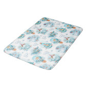 かわいい航海のクジラの水彩模様 バスマット (アングル)