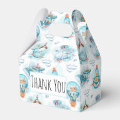 かわいい航海のクジラの水彩模様 フェイバーボックス (正面サイド)