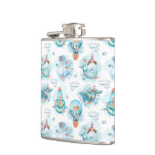 かわいい航海のクジラの水彩模様 フラスク (左)