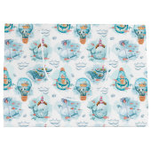 かわいい航海のクジラの水彩模様 ラージペーパーバッグ (裏面)