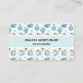 かわいい航海のクジラの水彩模様 名刺 (正面)