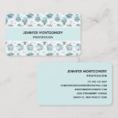 かわいい航海のクジラの水彩模様 名刺 (正面/裏面)