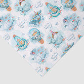 かわいい航海のクジラの水彩模様 薄葉紙 (詳細)