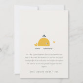 かわいい航海のクジラハート写真誕生のお知らせ サンキューカード (裏面)