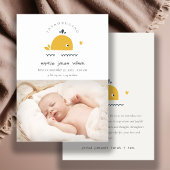 かわいい航海のクジラハート写真誕生のお知らせ サンキューカード