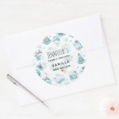 かわいい航海のクジラ水彩蝋燭または石鹸 ラウンドシール (封筒)