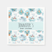 かわいい航海のクジラ水彩赤ちゃんシャワー スタンダードカクテルナプキン (正面)