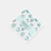 かわいい航海のクジラ水彩赤ちゃんシャワー スタンダードカクテルナプキン (角)