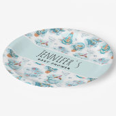 かわいい航海のクジラ水彩赤ちゃんシャワー ペーパープレート (アングル)