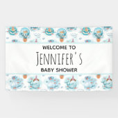 かわいい航海のクジラ水彩赤ちゃんシャワー 横断幕 (横)