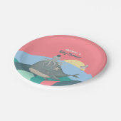 かわいい航海のジンベエスクピンク赤ちゃんシャワー ペーパープレート (アングル)