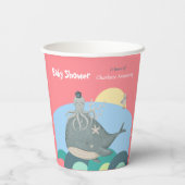 かわいい航海のジンベエスクピンク赤ちゃんシャワー 紙コップ (裏面)