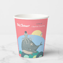 かわいい航海のジンベエスクピンク赤ちゃんシャワー 紙コップ