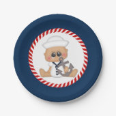 かわいい航海のセーラー男の赤ちゃん ペーパープレート (正面)