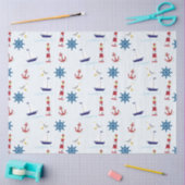 かわいい航海のセーリングパターンの切り離し 薄葉紙 (クラフト)