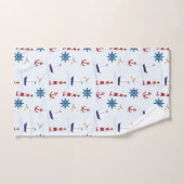 かわいい航海のセーリングパターンの子ども バスタオルセット (ハンドタオル)