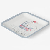 かわいい航海のパステルレッドブルーセイボートベビーシャワー ペーパープレート (傾斜あり)