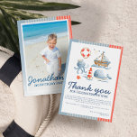 かわいい航海のビーチパーティー誕生日写真 サンキューカード<br><div class="desc">かわいい航海のビーチパーティー誕生日写真サンキューカード</div>